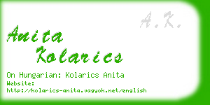 anita kolarics business card